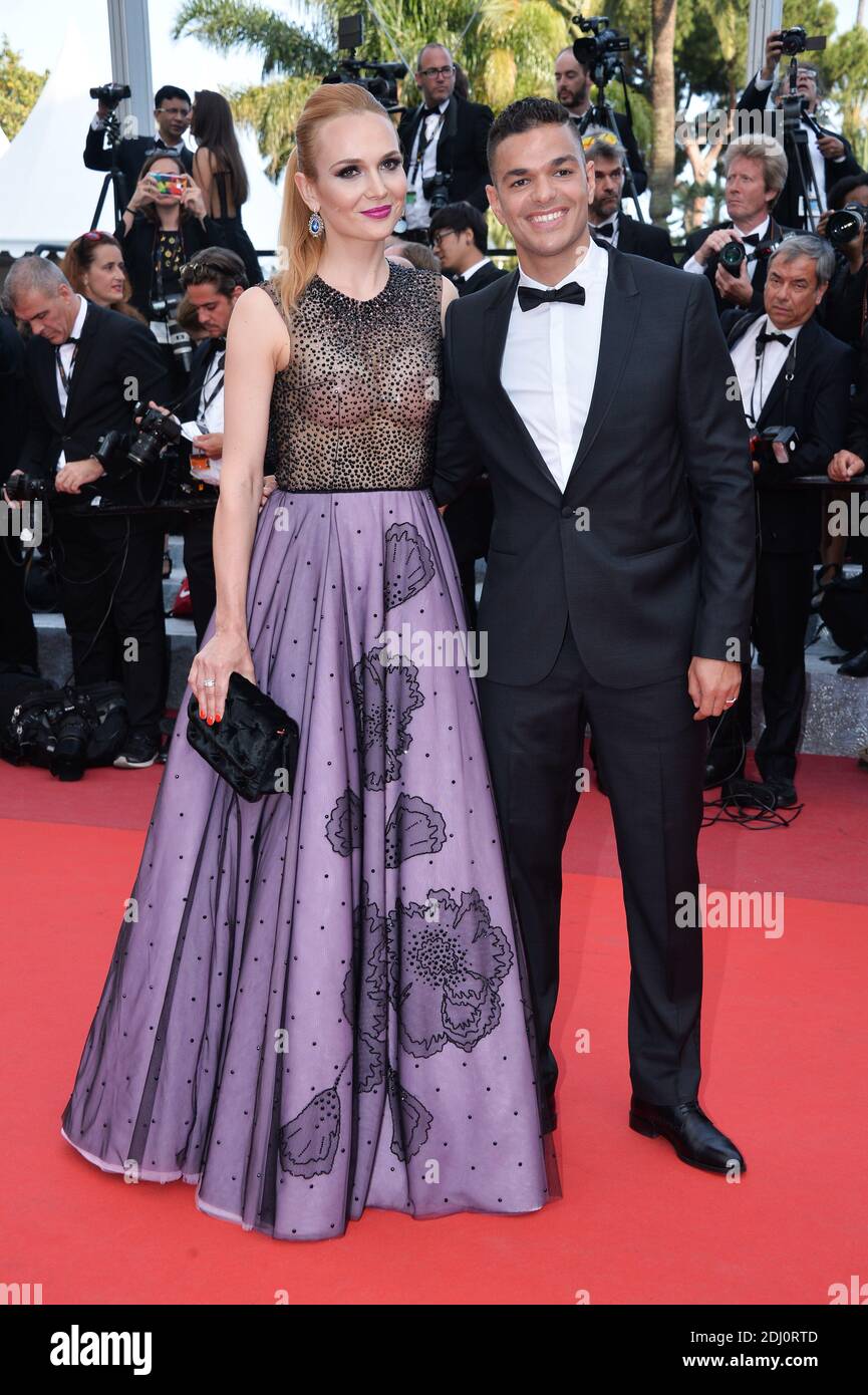 Hatem ben Arfa e la moglie hanno partecipato allo screening amorevole al Palais Des Festivals di Cannes, in Francia, il 16 maggio 2016, come parte del 69° Festival del Cinema di Cannes. Foto di Lionel Hahn/ABACAPRESS.COM Foto Stock