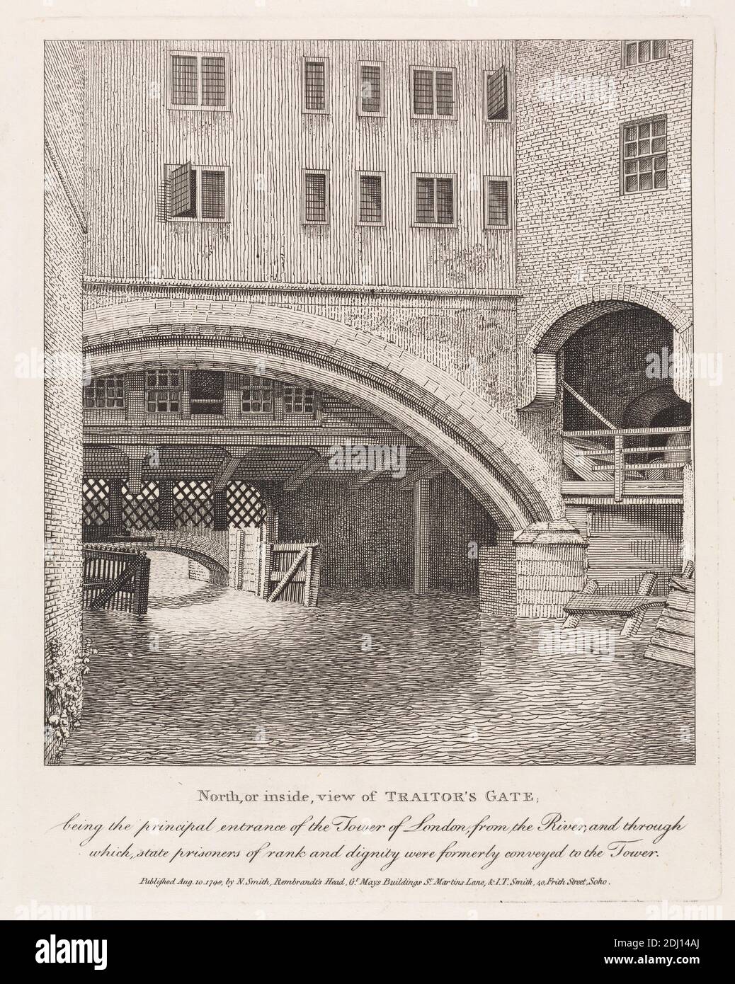 Nord, o all'interno, View of Traitor's Gate, artista sconosciuto, dopo artista sconosciuto, 1798, incisione Foto Stock