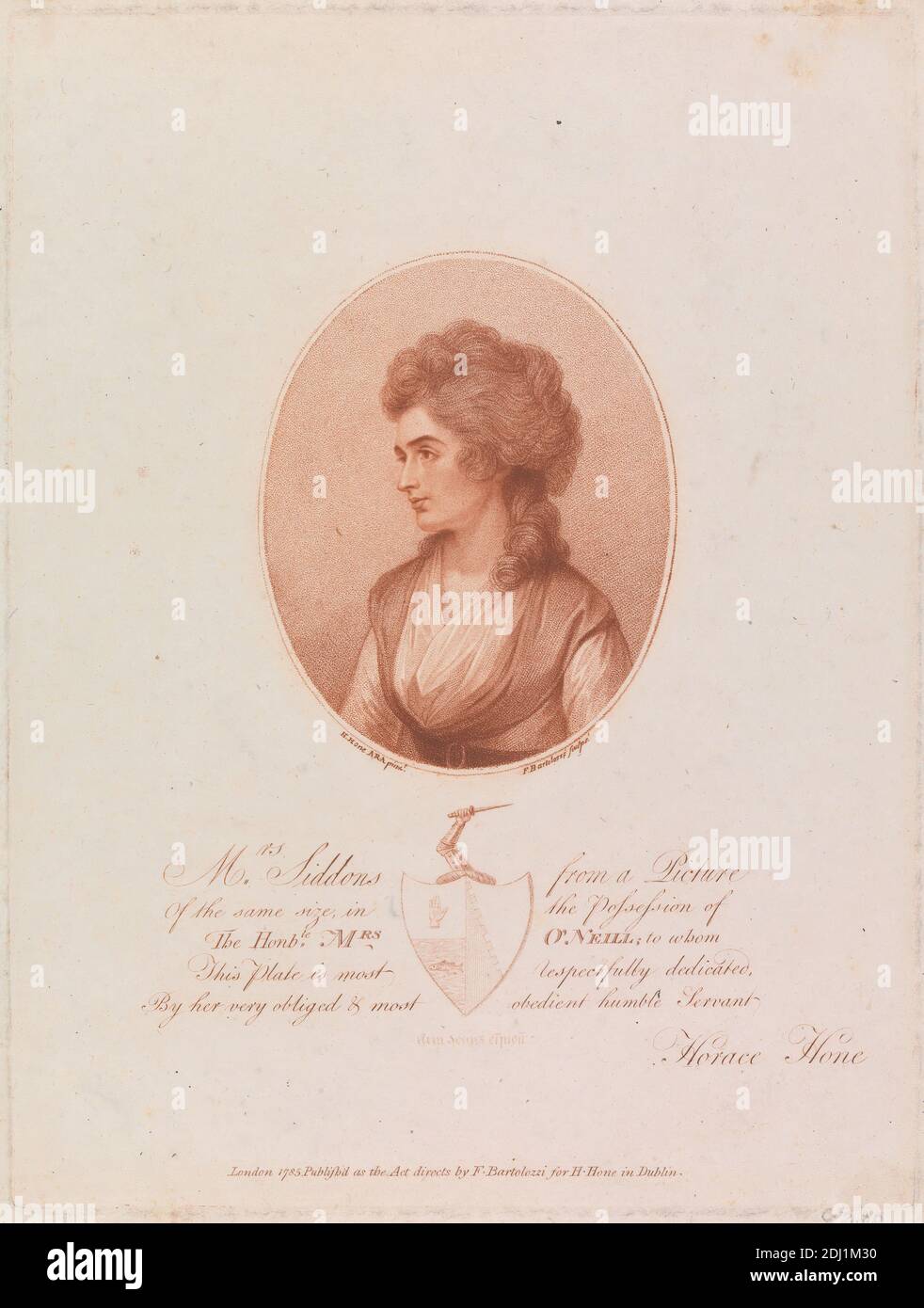 Principessa Charlotte Augusta, Francesco Bartolozzi RA, 1728–1815, italiana, attiva in Gran Bretagna (1764–99), dopo Richard Cosway, 1742–1821, inglese, 1797, incisione Foto Stock