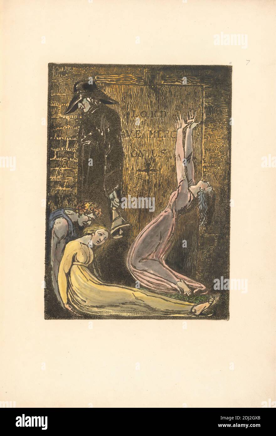 Europa. A Prophecy, Plate 13 (Bentley 10), Stampa realizzata da William  Blake, 1757–1827, British, 1794, incisione con rilievo a colori in marrone  scuro con penna e inchiostro nero, olio e acquerello su