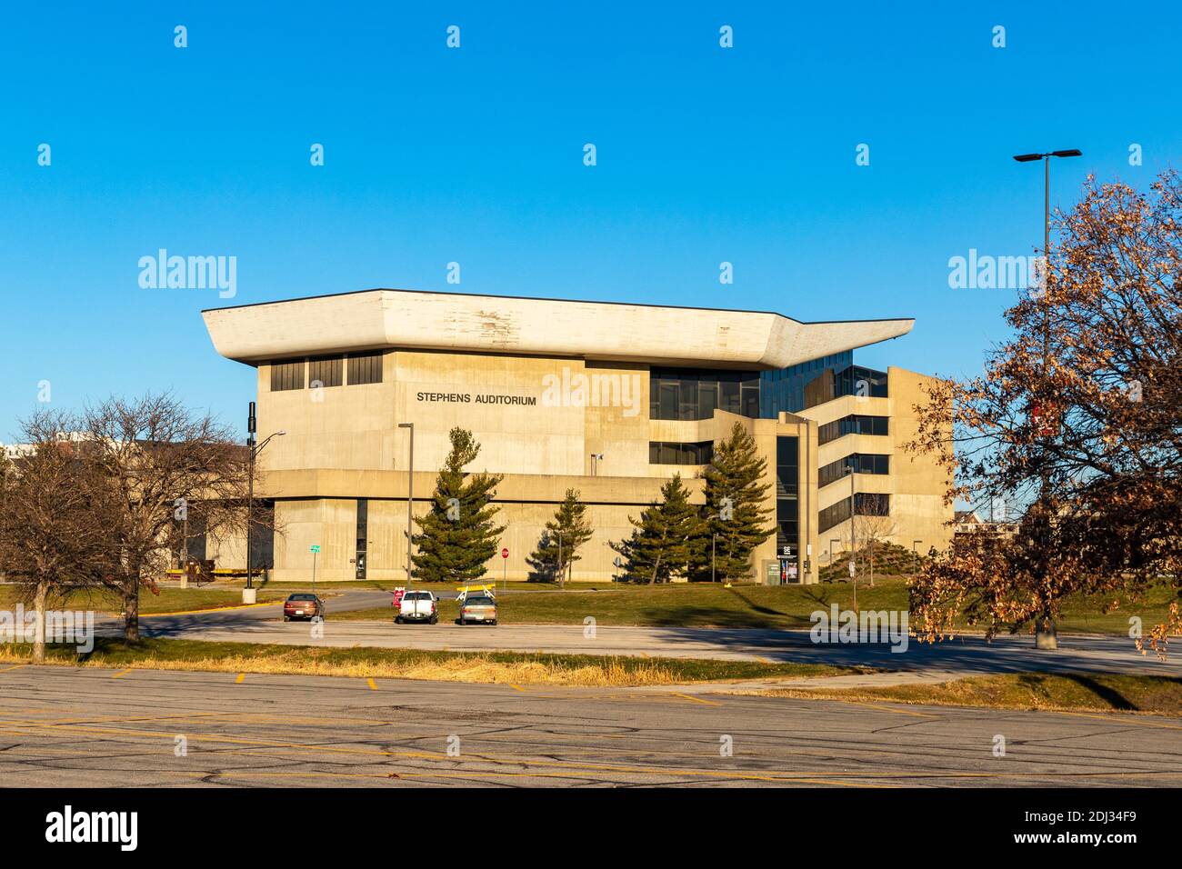 Ames, IA, USA - 4 dicembre 2020: Stephens Auditorium nel campus della Iowa state University Foto Stock