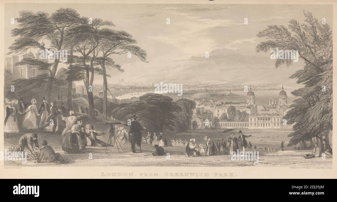 Londra da Greenwich Park, Thomas Abiel Prior, 1809–1886, inglese, dopo un artista sconosciuto, non ha dato il suo nome Foto Stock