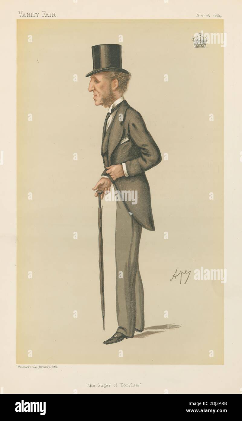 Politici - Vanity Fair - 'lo zucchero del torismo'. Il conte di Harrowby. 28 novembre 1885, Carlo Pellegrini, 1839–1889, italiano, 1885, Chromolitografia Foto Stock