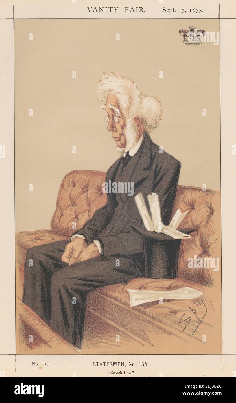 Vanity Fair: Legal; 'Scotch Law', Lord Colnsay, 13 settembre 1873, Leslie Matthew 'Sty' Ward, 1851–1922, British, 1873, Chromolithograph Foto Stock