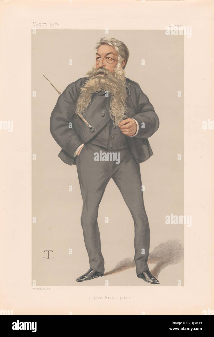 Vanity Fair - Artisti. 'Pittore francese agreat'. JEAN Louis Ernest Meissonier. 1 maggio 1880, Theobald Chartran, 1849–1907, francese, 1880, Chromolitografia Foto Stock