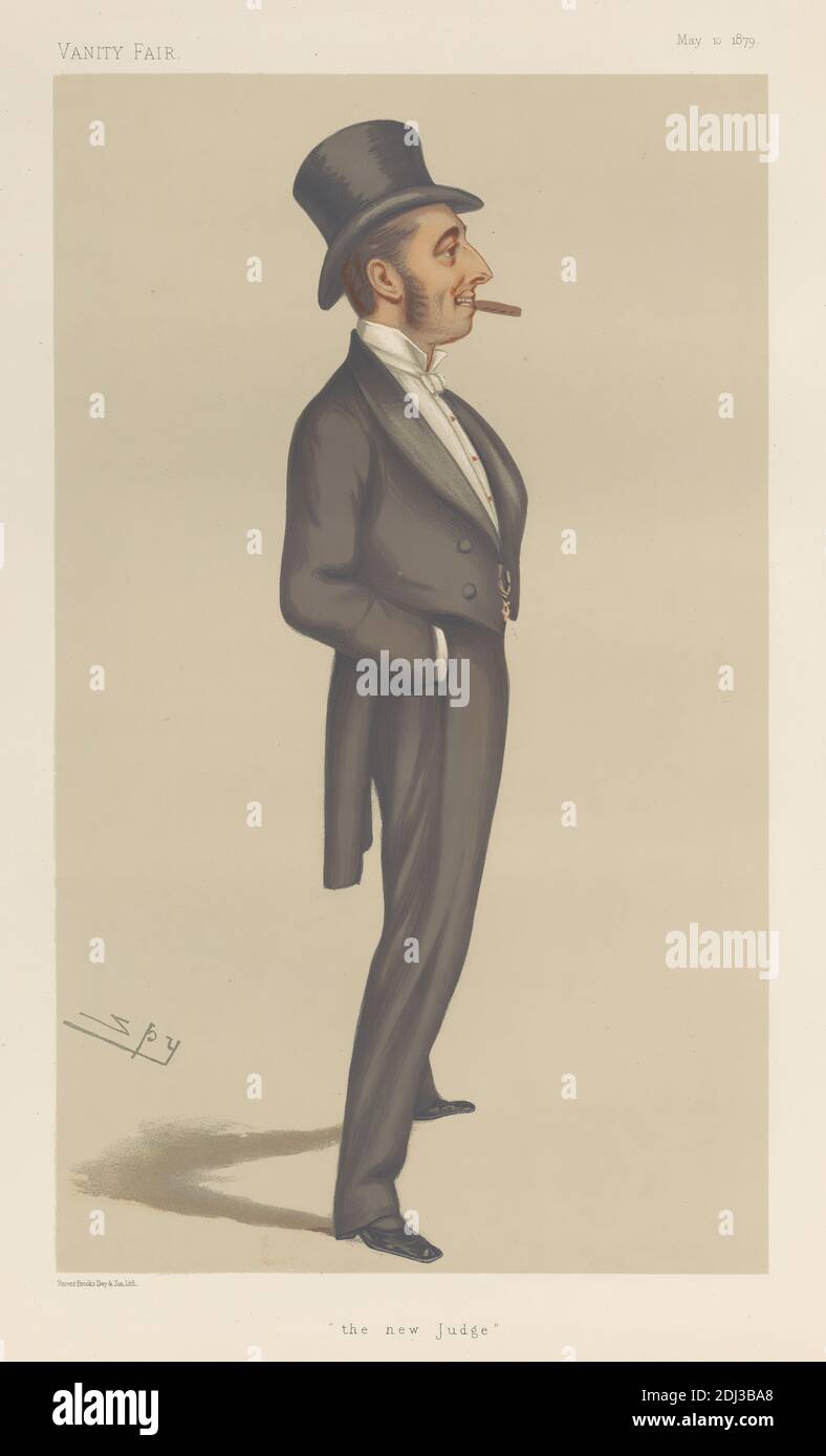 Vanity Fair: Legal; 'The New Judge', The Hon. Justice Straight, 10 maggio 1879, Leslie Matthew 'Sty' Ward, 1851–1922, British, 1879, Chromolithograph Foto Stock