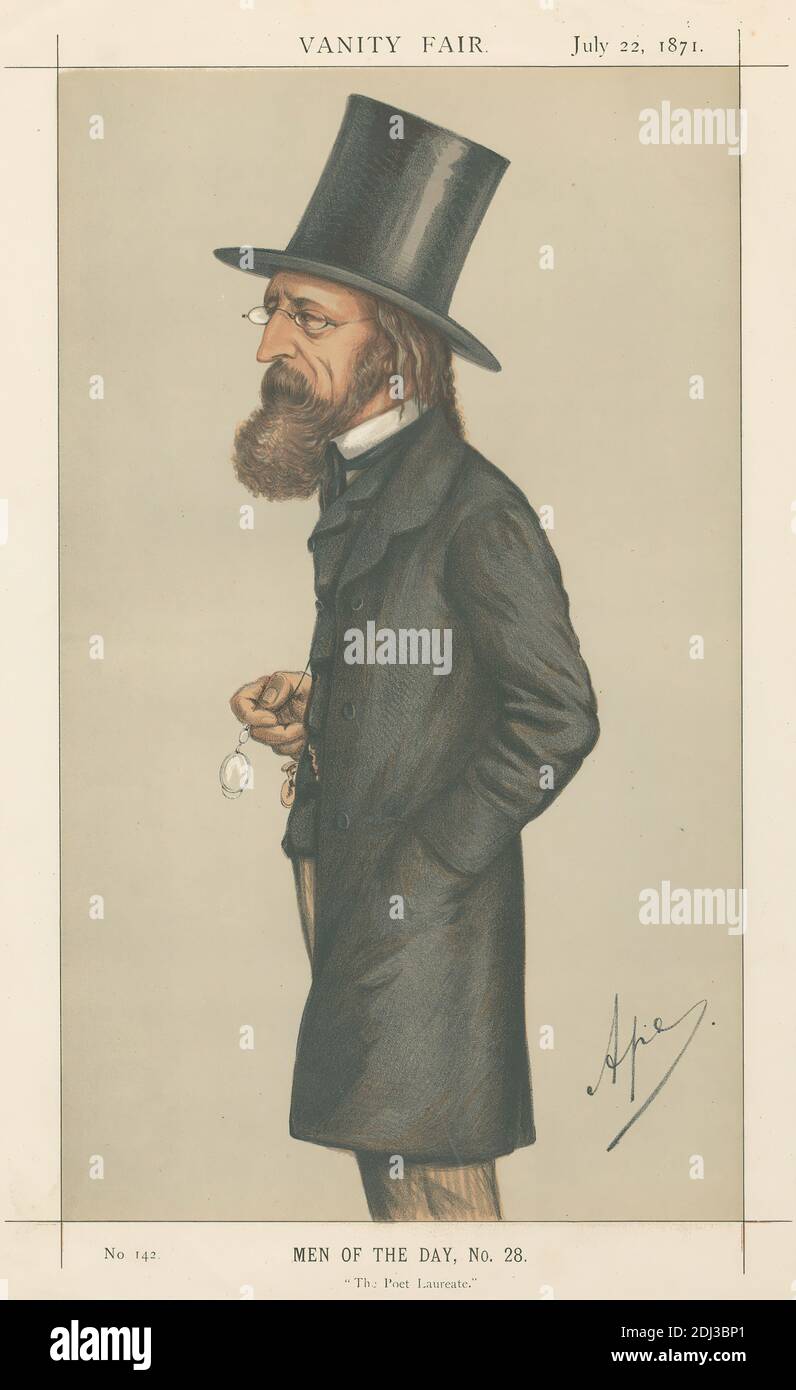 Vanità Fiera: Letteraria; 'il poeta Laureate', Lord Alfred Tennyson, 22 luglio 1871, Carlo Pellegrini, 1839–1889, italiano, 1871, Chromolithograph Foto Stock