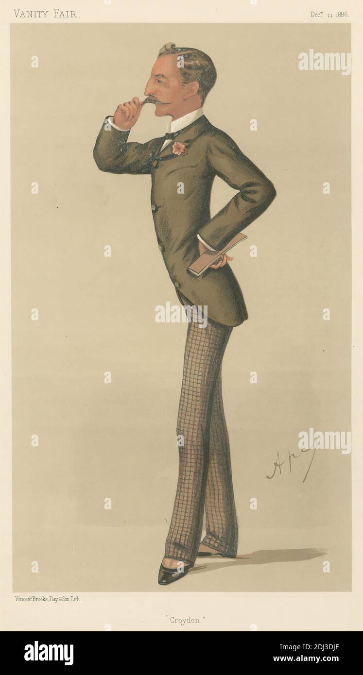 Politici - Vanity Fair. 'Croydon'. L'on. Sidney Herbert. 11 dicembre 1886, Carlo Pellegrini, 1839–1889, italiano, 1886, Chromolitografia Foto Stock