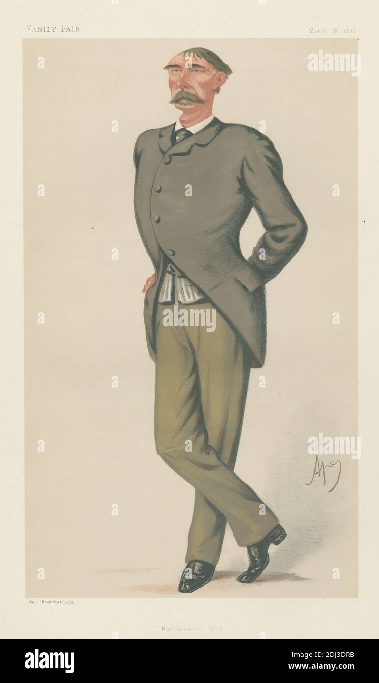 Vanity Fair: Militare e Marina; "bel Fred", capitano Frederick Marshall, 16 marzo 1878, Carlo Pellegrini, 1839–1889, italiano, 1878, Chromolithograph Foto Stock