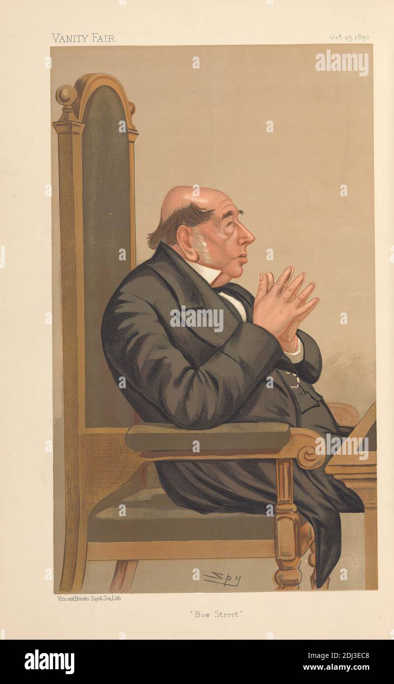 Vanity Fair: Poliziotti; 'Bow Street', James Vaughn, 25 ottobre 1890, Leslie Matthew 'Sty' Ward, 1851–1922, British, 1890, Chromolithograph Foto Stock