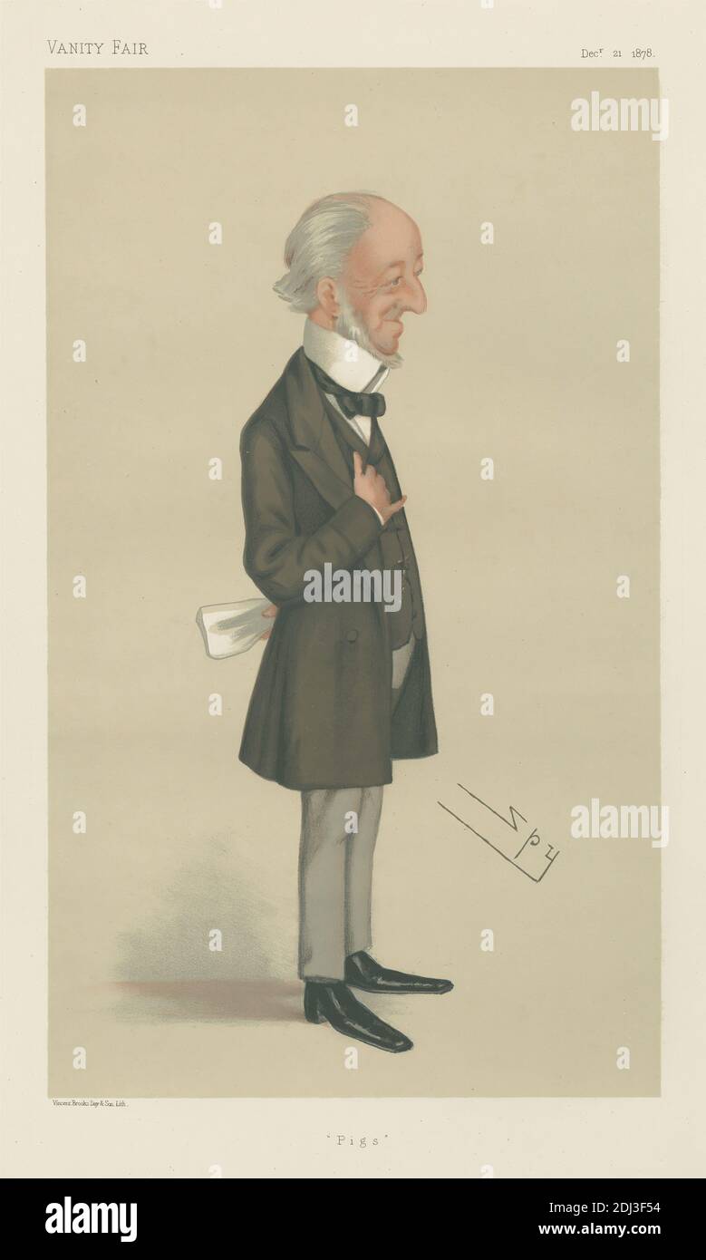 Politici - Vanity Fair. "Suini". Sig. Charles Seely. 21 dicembre 1878, Leslie Matthew 'Sty' Ward, 1851–1922, British, 1878, Chromolithograph Foto Stock