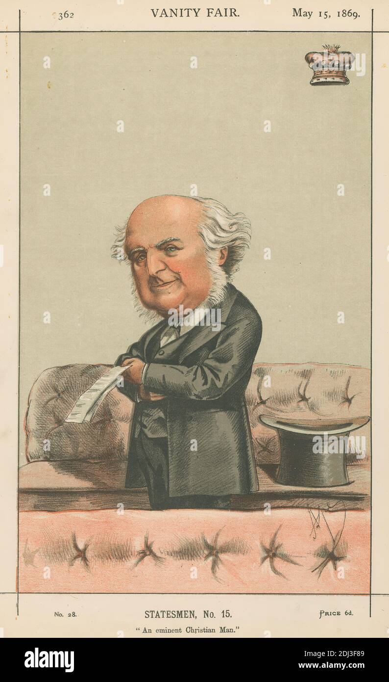 Politici - Vanity Fair. 'Un eminente uomo cristiano'. Lord Westbury. 15 maggio 1869, Carlo Pellegrini, 1839–1889, italiano, 1869, Chromolitografia Foto Stock