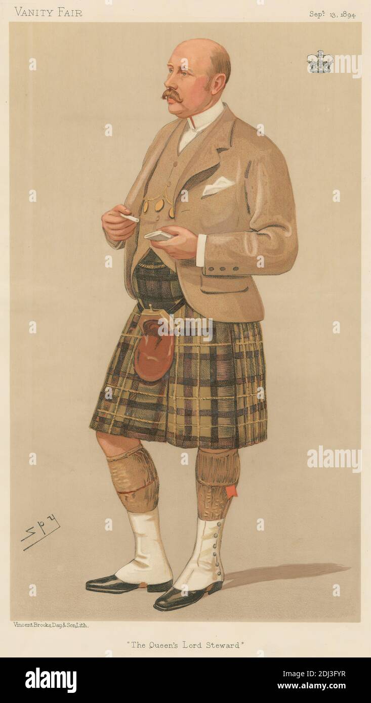 Vanity Fair: Scotsman; 'The Queen's Lord Steward', il marchese di Breadalbane, 13 settembre 1894, Leslie Matthew 'Sty' Ward, 1851–1922, British, 1894, Chromolithograph Foto Stock