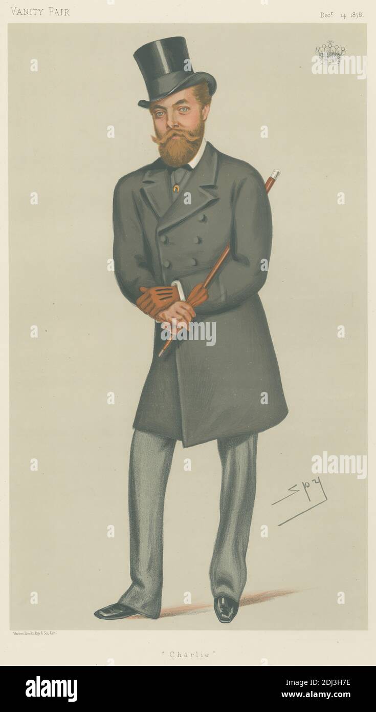 Vanity Fair: Devoti di tappeti erbosi; 'Charlie', il conte di Dunmore, 14 dicembre 1878, Leslie Matthew 'Sty' Ward, 1851–1922, British, 1878, Chromolithograph Foto Stock