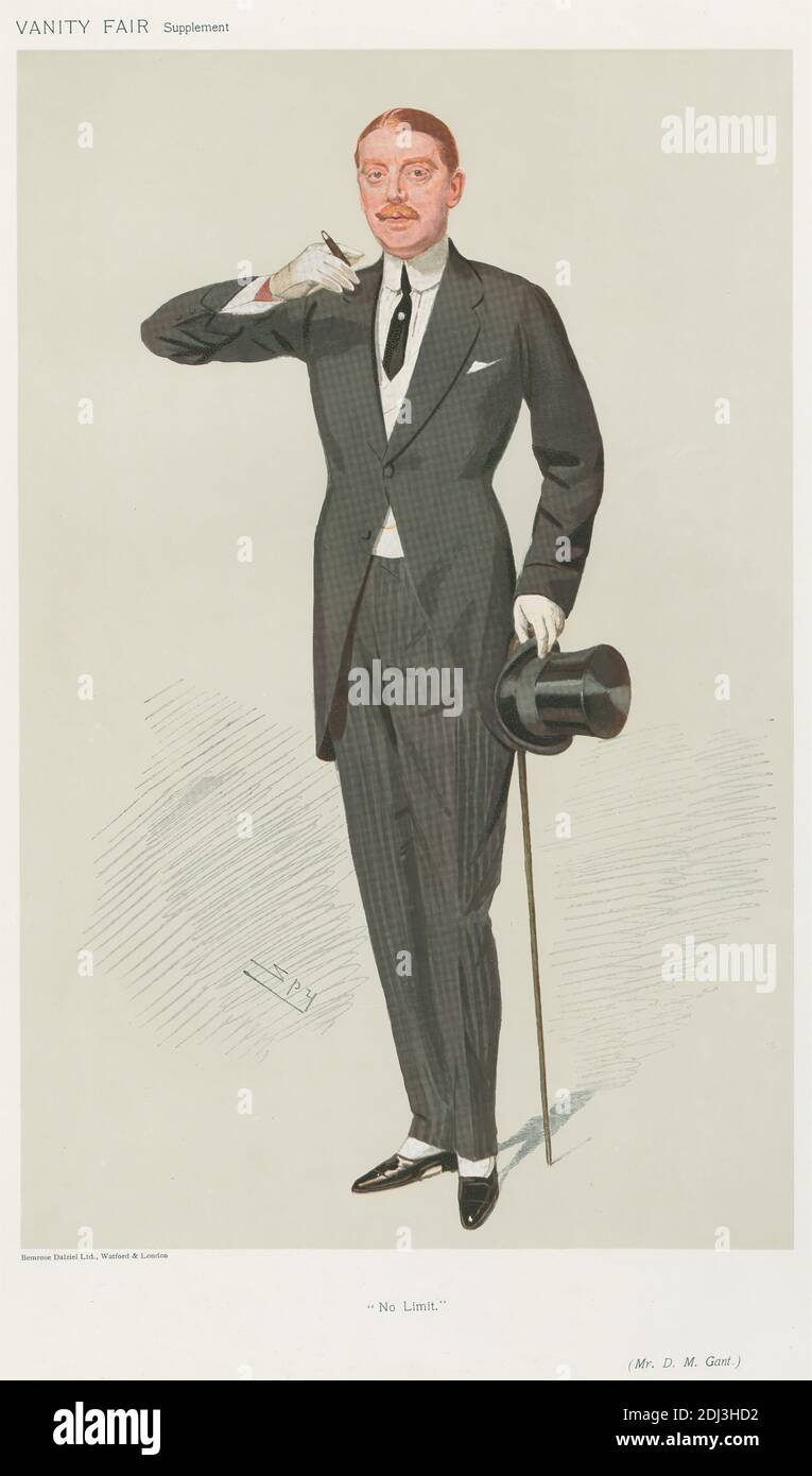 Vanity Fair: Wagerers; 'No Limit', MR. D. M. Gant, 5 settembre 1906, Leslie Matthew 'Sty' Ward, 1851–1922, British, 1906, Chromolithograph Foto Stock