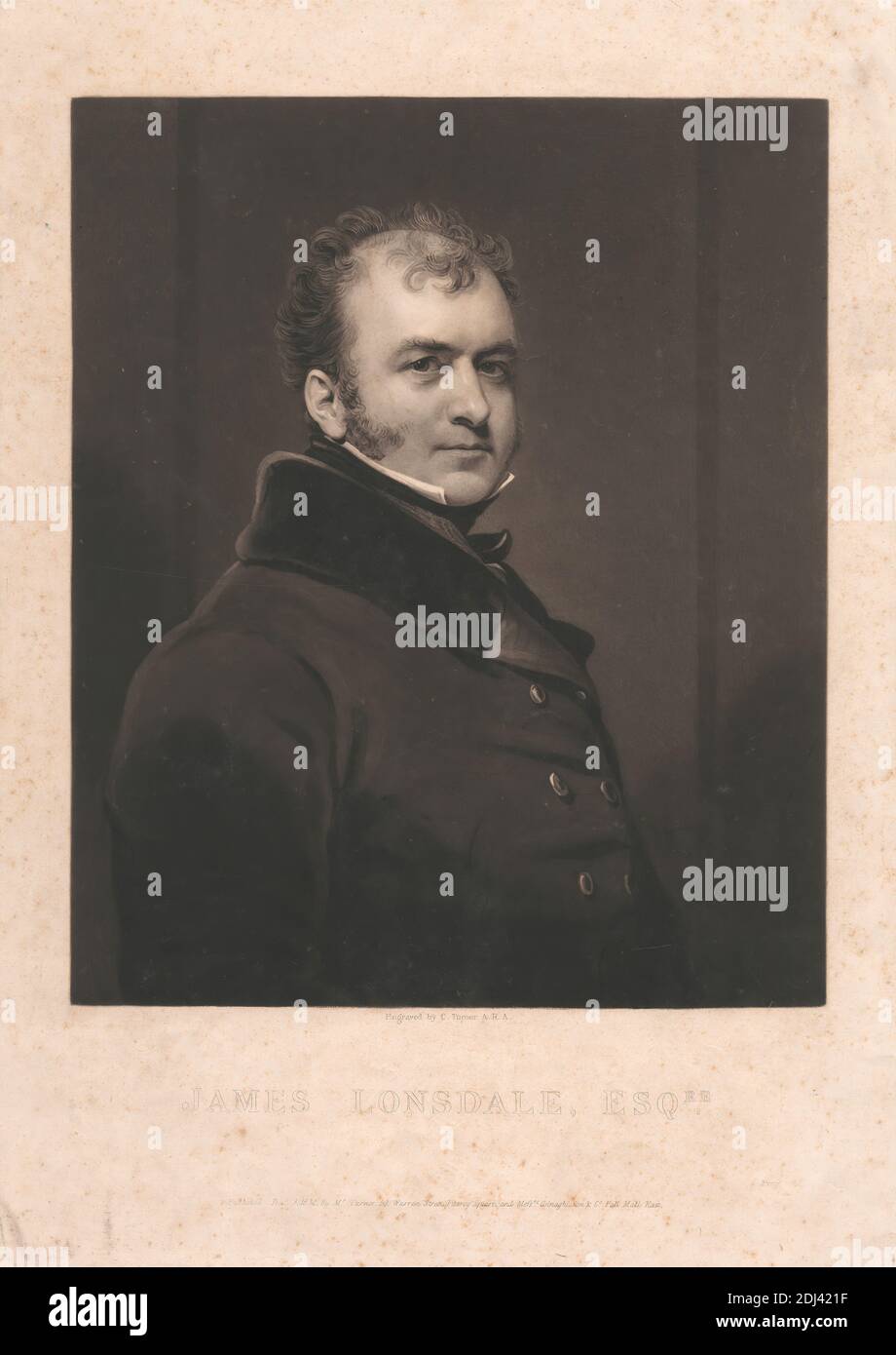 James Lonsdale, Charles Turner, 1774–1857, britannico, dopo artista sconosciuto, non ha dato il via Foto Stock