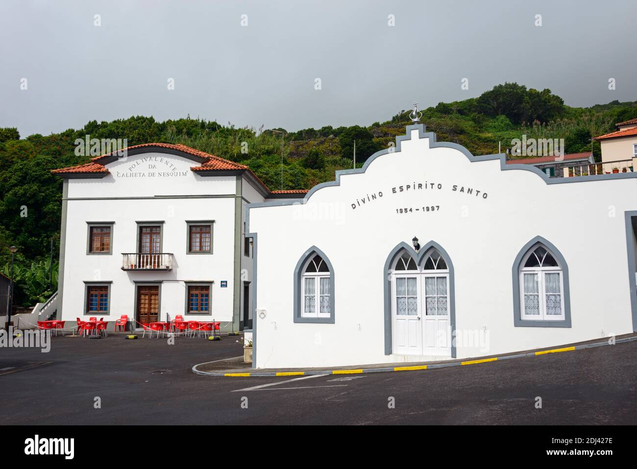 Kapelle, Calheta de Nesquim, Pico, Azoren, Portogallo / Imperio, Heilig-Geist-Kapelle Foto Stock