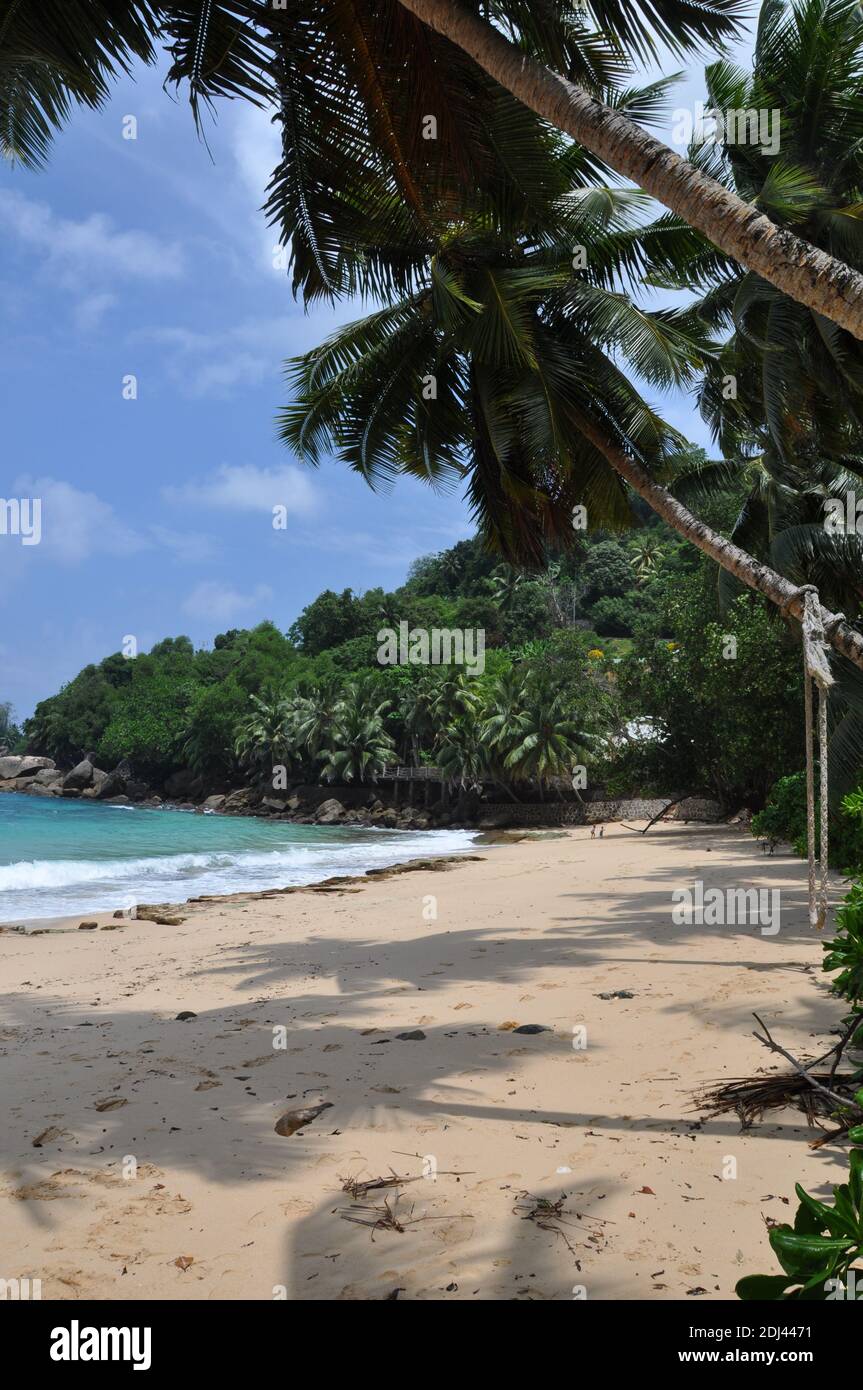 Mahé è la più grande isola dell'arcipelago delle Seychelles, nell'Oceano Indiano al largo dell'Africa orientale. Veramente cielo sulla terra. Foto Stock