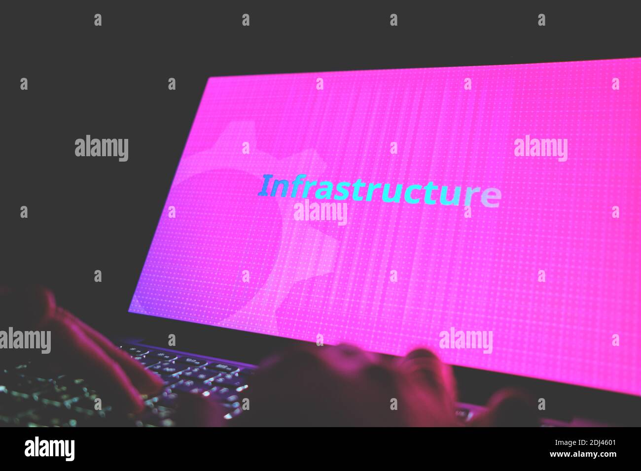 Concetto di infrastruttura nei linguaggi di programmazione e sviluppo delle applicazioni. Foto Stock