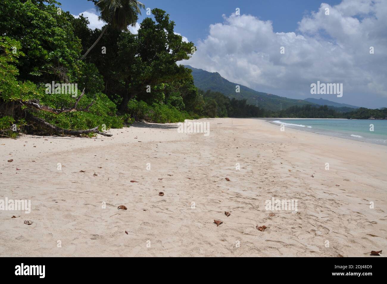 Mahé è la più grande isola dell'arcipelago delle Seychelles, nell'Oceano Indiano al largo dell'Africa orientale. Veramente cielo sulla terra. Foto Stock