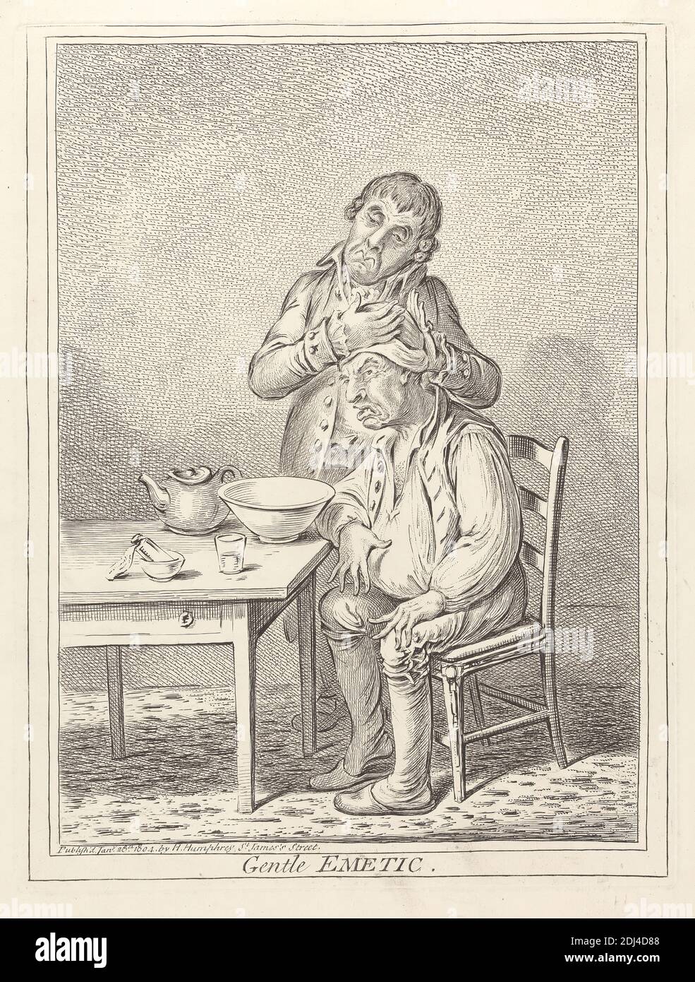 Gentle Emetic, James Gillray, 1757–1815, inglese, dopo il Rev. John Sneyd, attivo 1804, 1804, incisione Foto Stock