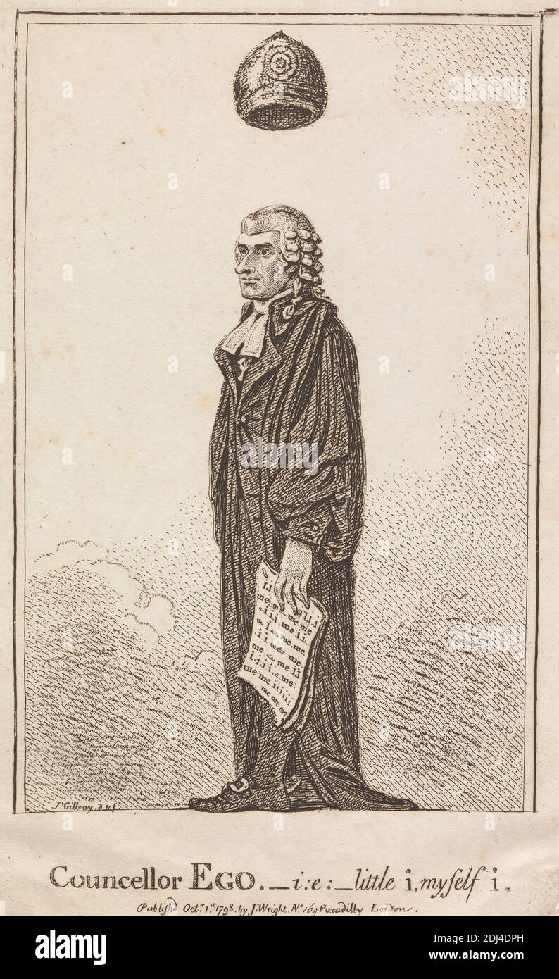 Il Councellor Ego. -e: Io piccolo, io stesso, James Gillray, 1757–1815, inglese, 1798, incisione Foto Stock