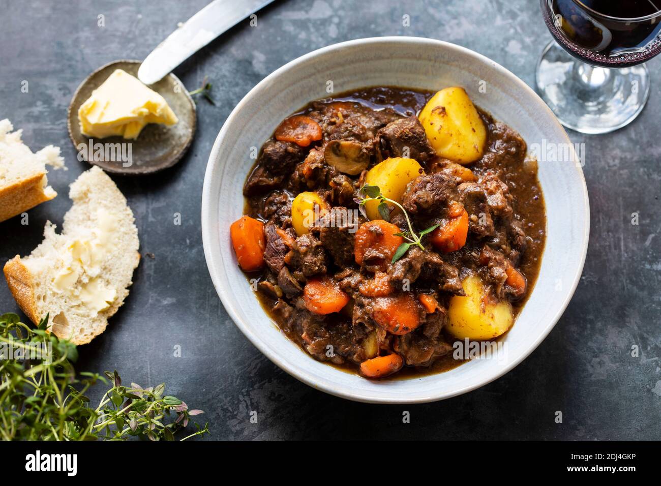Piatto classico di bourguignon di manzo Foto Stock