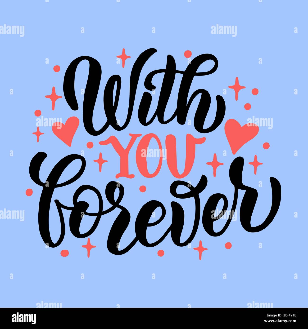 Composizione scritta disegnata a mano per valentines day. Per la progettazione di cartoline, poster, striscioni, copertine per taccuini, stampe per t-shirt, tazze Illustrazione Vettoriale