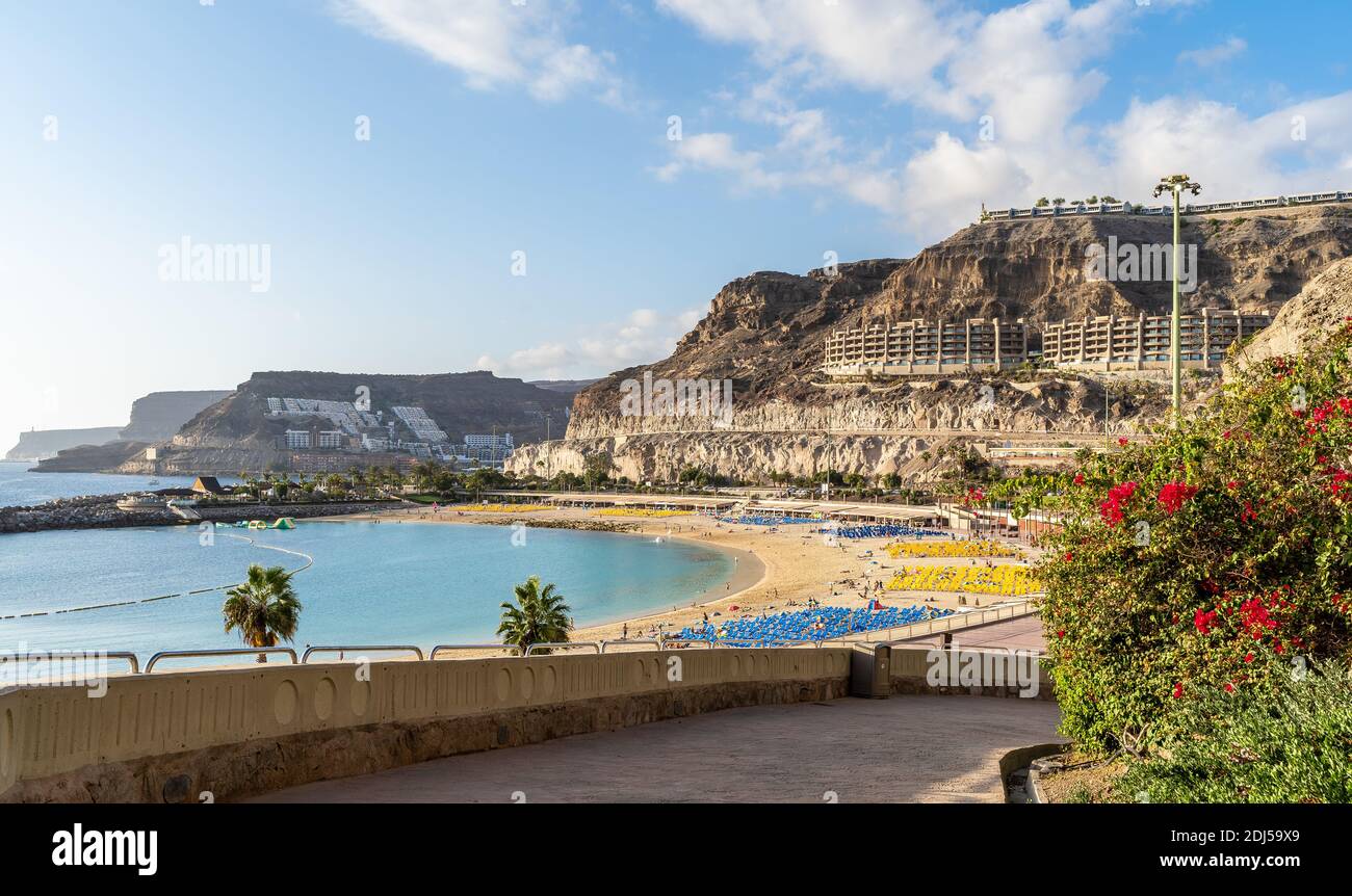 Un paesaggio fantastico con spiaggia Amadores su Gran Canaria, Spagna Foto Stock