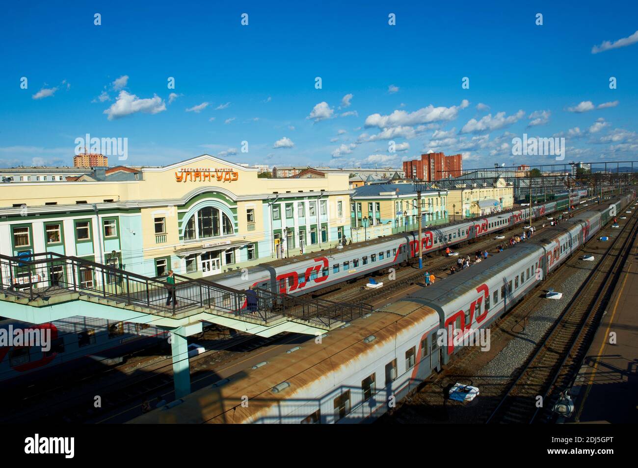 Russia, Siberia, Buryatia Republic, Oulan Oude, stazione ferroviaria transiberiana Foto Stock