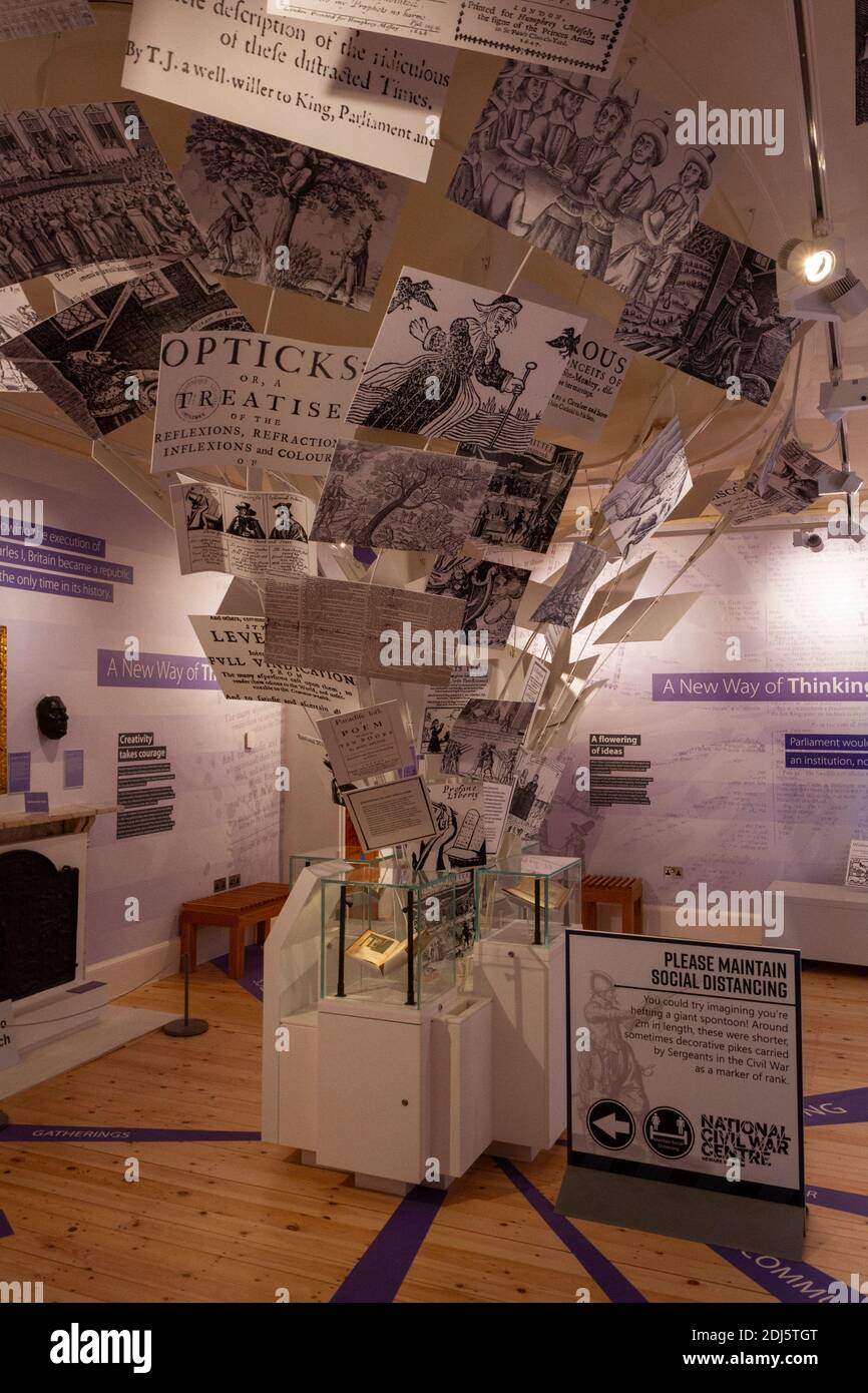 Vista generale della mostra nel National Civil War Center, Newark Museum, Newark-on-Trent, Notts, UK. Foto Stock