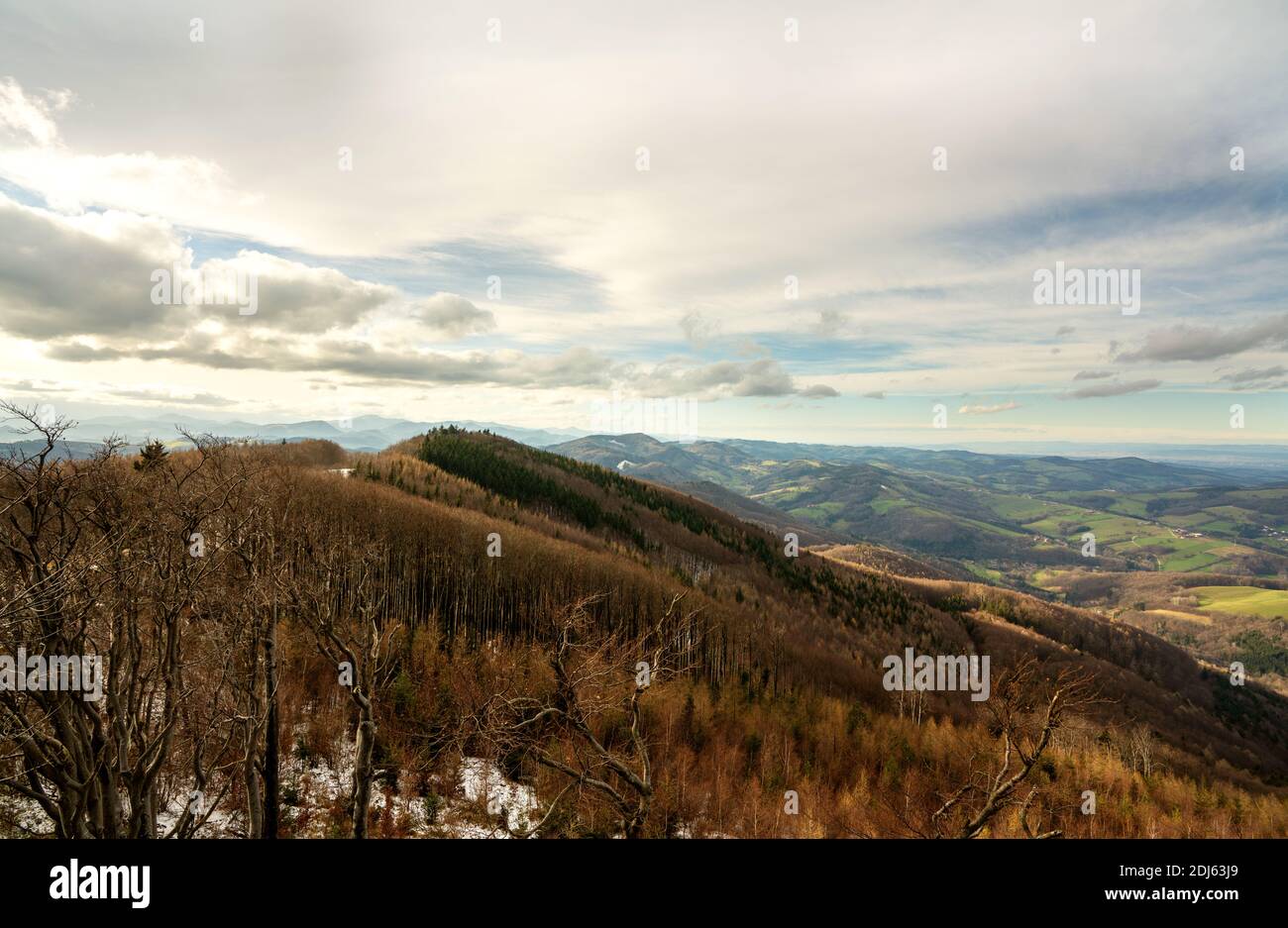 Vista panoramica sul paesaggio autunnale Foto Stock