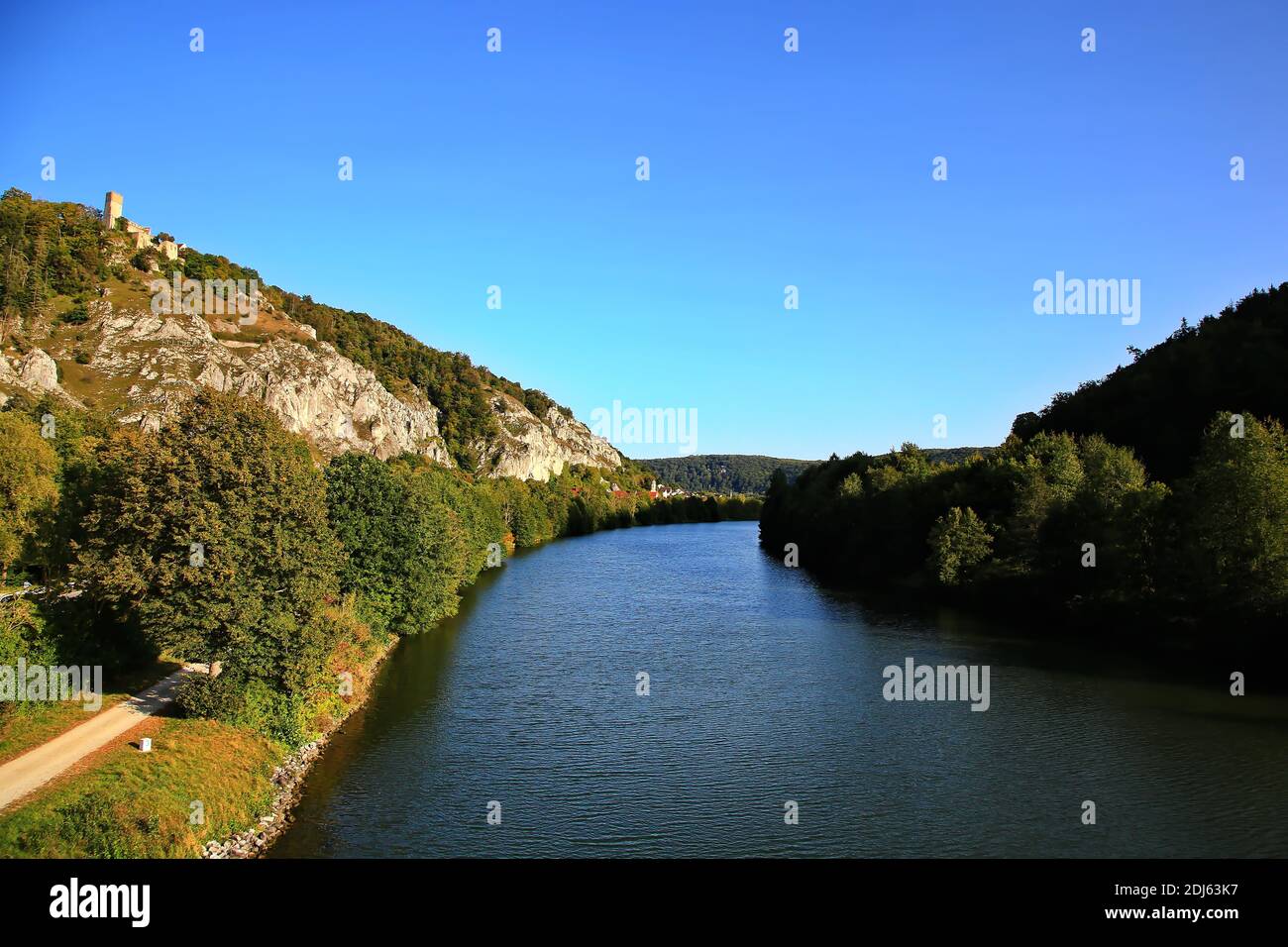 Il Castello di Randeck è una vista a Essing Foto Stock