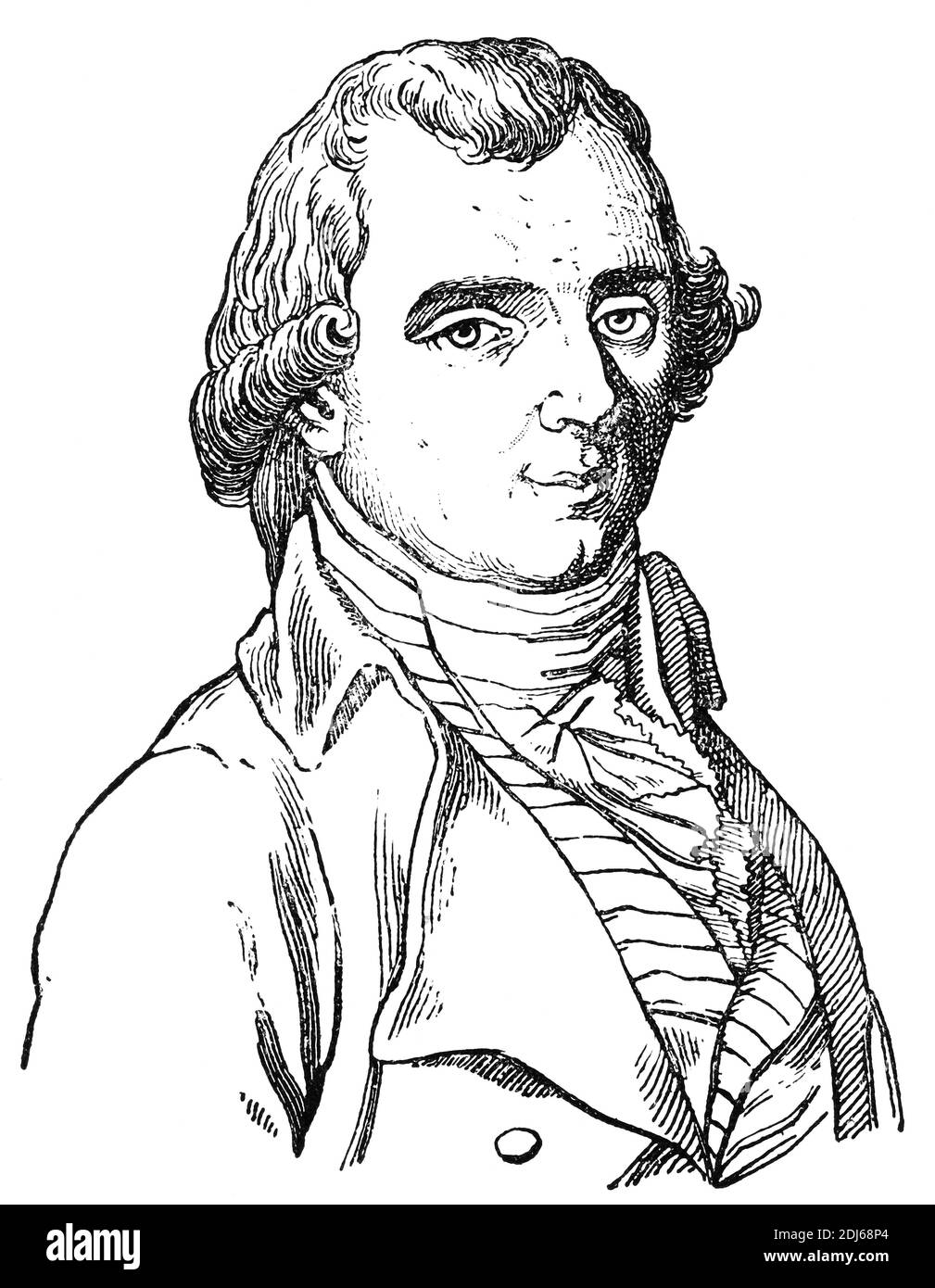 Ritratto di Heinrich Wilhelm Matthias Olbers - medico e astronomo tedesco. Illustrazione del 19 ° secolo. Germania. Sfondo bianco. Foto Stock