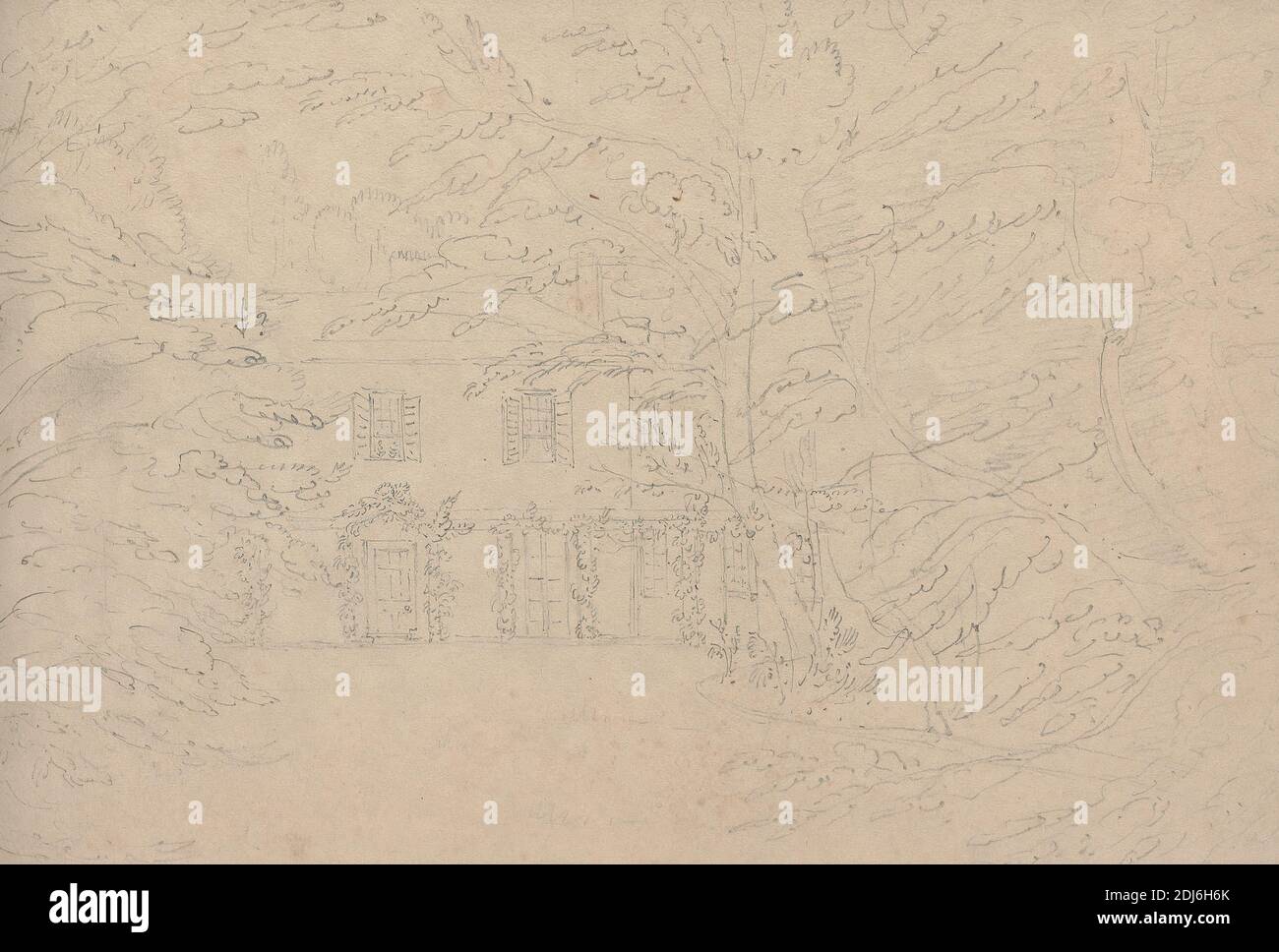 18 maggio 1822, Maria Leycester, 1798–1870, 1822, verso 1823, grafite, lavaggio marrone, e acquerello su carta di wove di spessore moderato, leggermente testurizzata, crema, foglio: 6 3/8 × 9 3/8 pollici (16.2 × 23.8 cm) e rilegatura: 6 1/2 pollici (16.5 cm Foto Stock