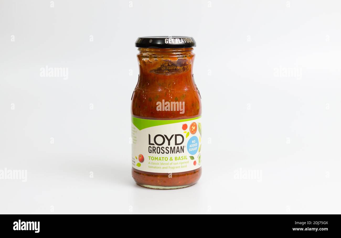 Salsa Loyd Grossman Pasta a base di pomodoro e basilico Foto Stock