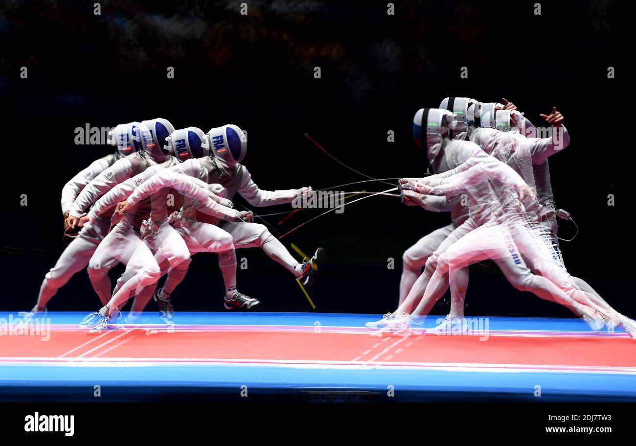 Il 7° giorno dei Giochi Olimpici di Rio 2016 alla Carioca Arena 3 il 12 agosto 2016 a Rio de Janeiro, Brasile. Foto di Lionel Hahn/ABACAPRESS.COM Foto Stock