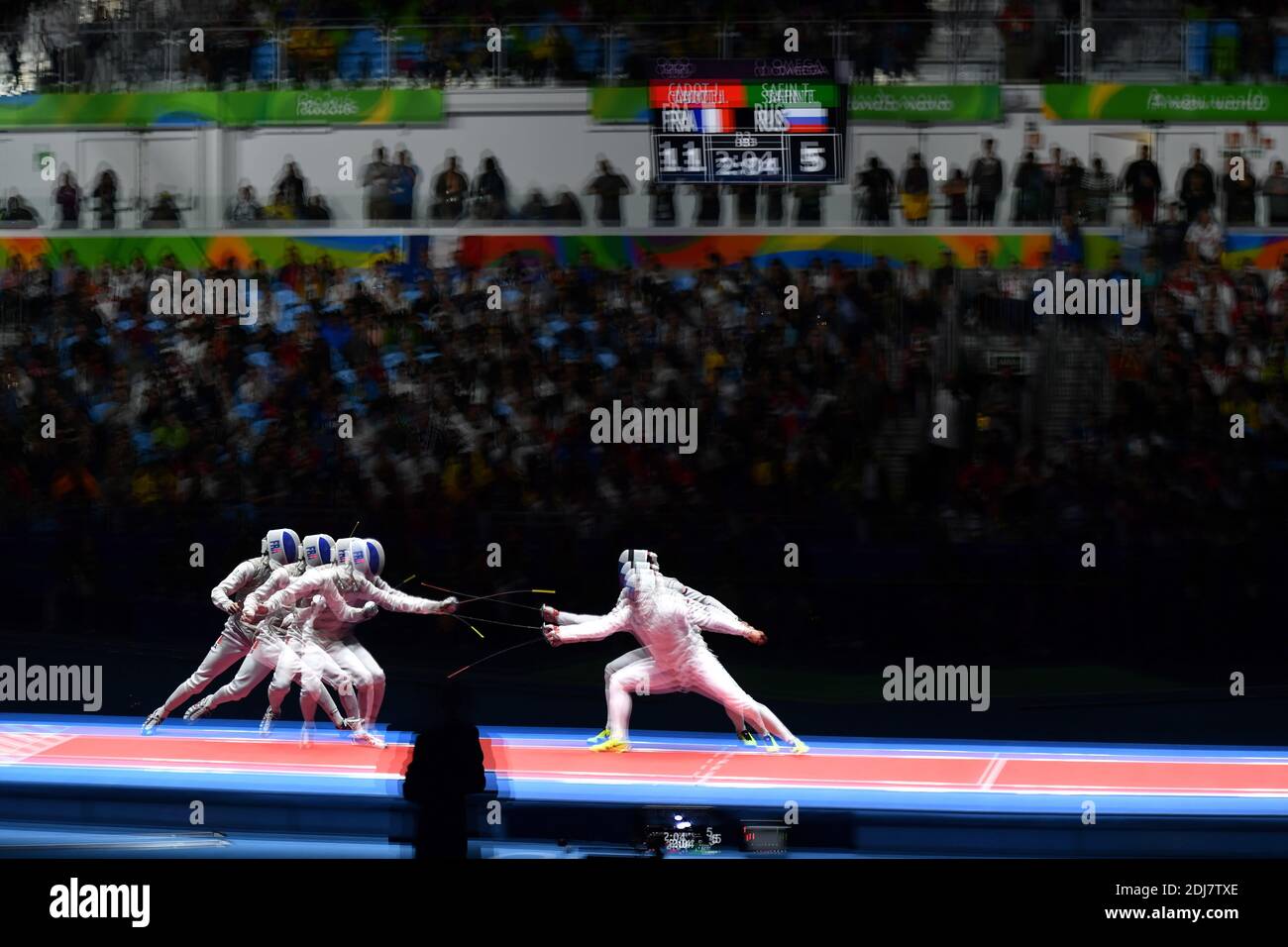 Il 7° giorno dei Giochi Olimpici di Rio 2016 alla Carioca Arena 3 il 12 agosto 2016 a Rio de Janeiro, Brasile. Foto di Lionel Hahn/ABACAPRESS.COM Foto Stock