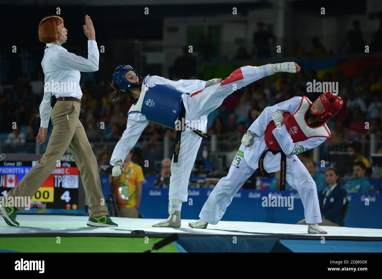 Donne Taekwondo -67kg match il giorno 14 dei Giochi Olimpici Rio 2016 alla Carioca Arena 3 il 19 agosto 2016 a Rio de Janeiro, Brasile. Foto di Lionel Hahn/ABACAPRESS.COM Foto Stock