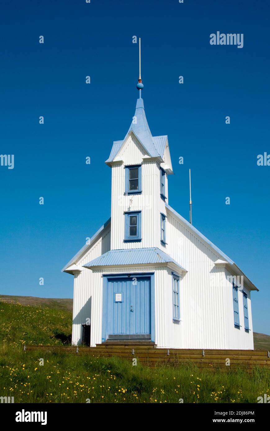 Europa, Isola, Islanda, Stoedvarfjoerdur, Stoedvarfjoerdur, Kirche Foto Stock