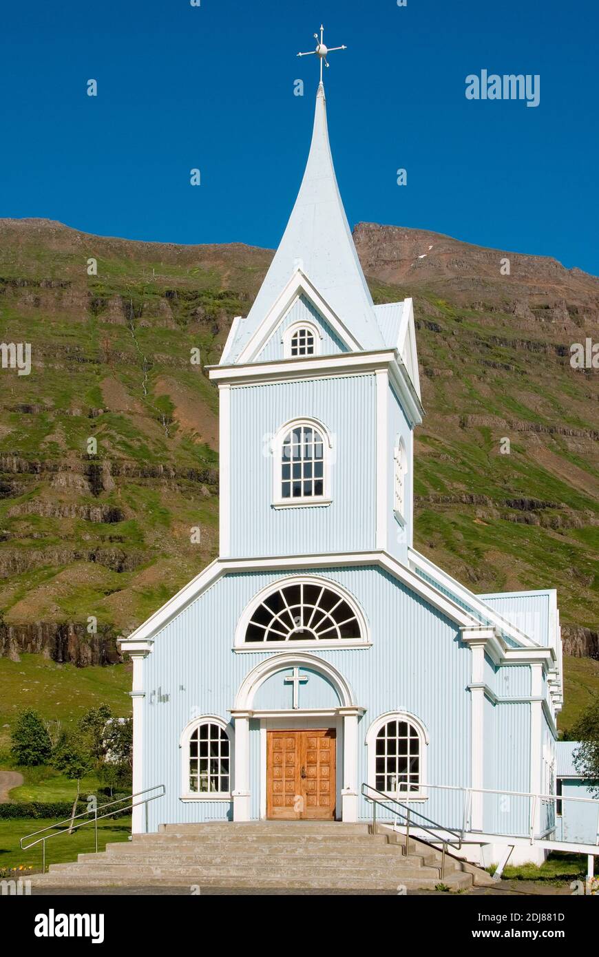 Europa, Isola, Islanda, Seydisfjoerdur, Seydisfjoedur, Kirche Foto Stock