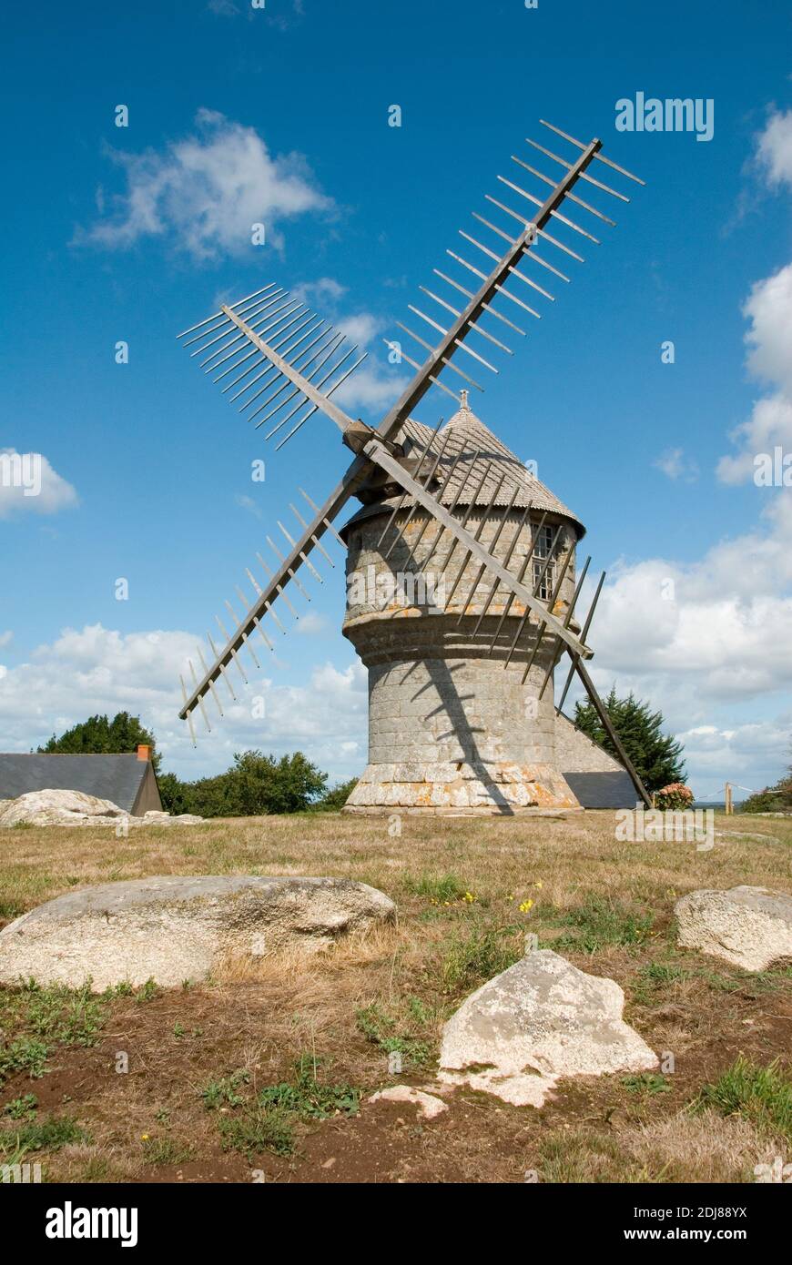 Frankreich, Bretagne, Loira Atlantica, GuÈrande, Muehle, Windmuehle, Moulin du Diable, Moulin de CrÈmeur Foto Stock