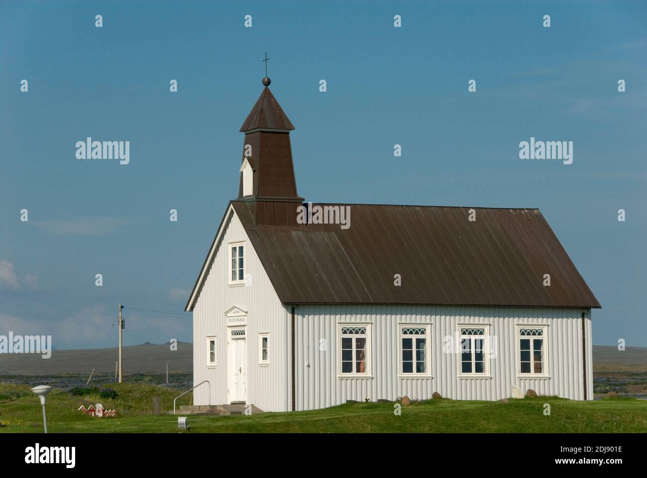 Europa, Isola, Islanda, Reykjanes Halbinsel, Kirche, Strandarkirkja, Kirche der Seeleute, Strandkirche Foto Stock