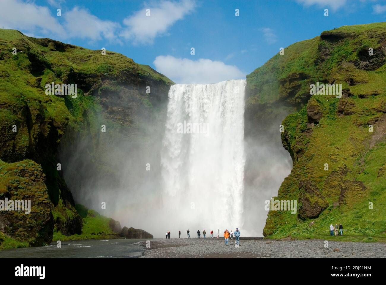Europa, Isola, Islanda, Skogar, Wasserfall Skogafoss, Fluss Skoga Foto Stock