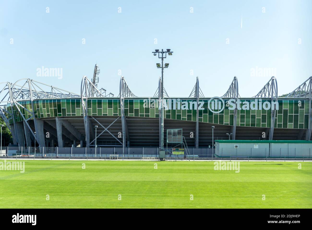 Vienna Austria 8 giugno 2019, vista esterna dello stadio ufficiale dell'Allianz Arena del FC Rapid Foto Stock