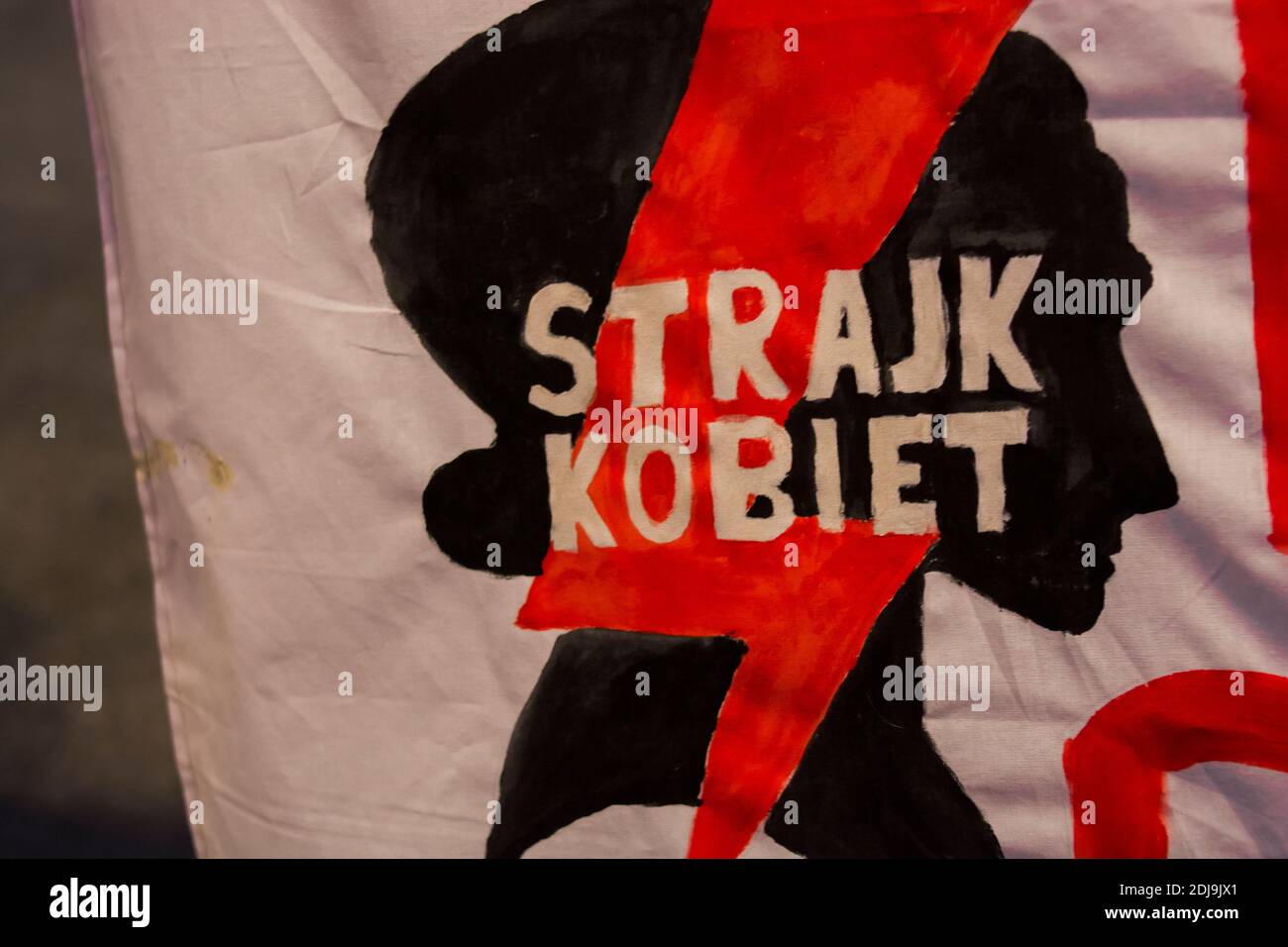 Il movimento sociale strajk kobiet è il movimento femminista polacco che è stato istituito nel settembre 2016. È stato creato per protestare contro il rifiuto Foto Stock