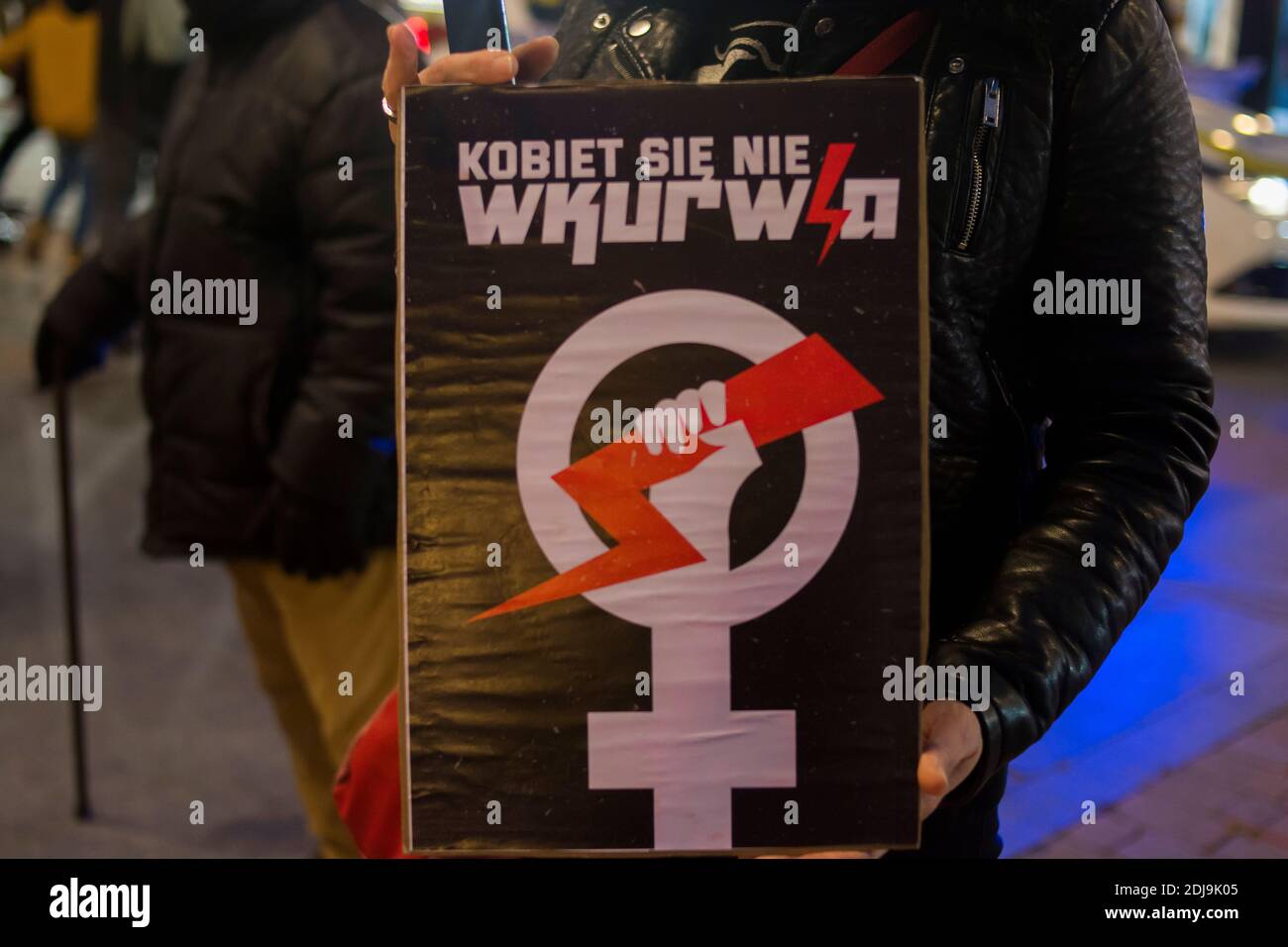 Il movimento sociale strajk kobiet è il movimento femminista polacco che è stato istituito nel settembre 2016. È stato creato per protestare contro il rifiuto Foto Stock