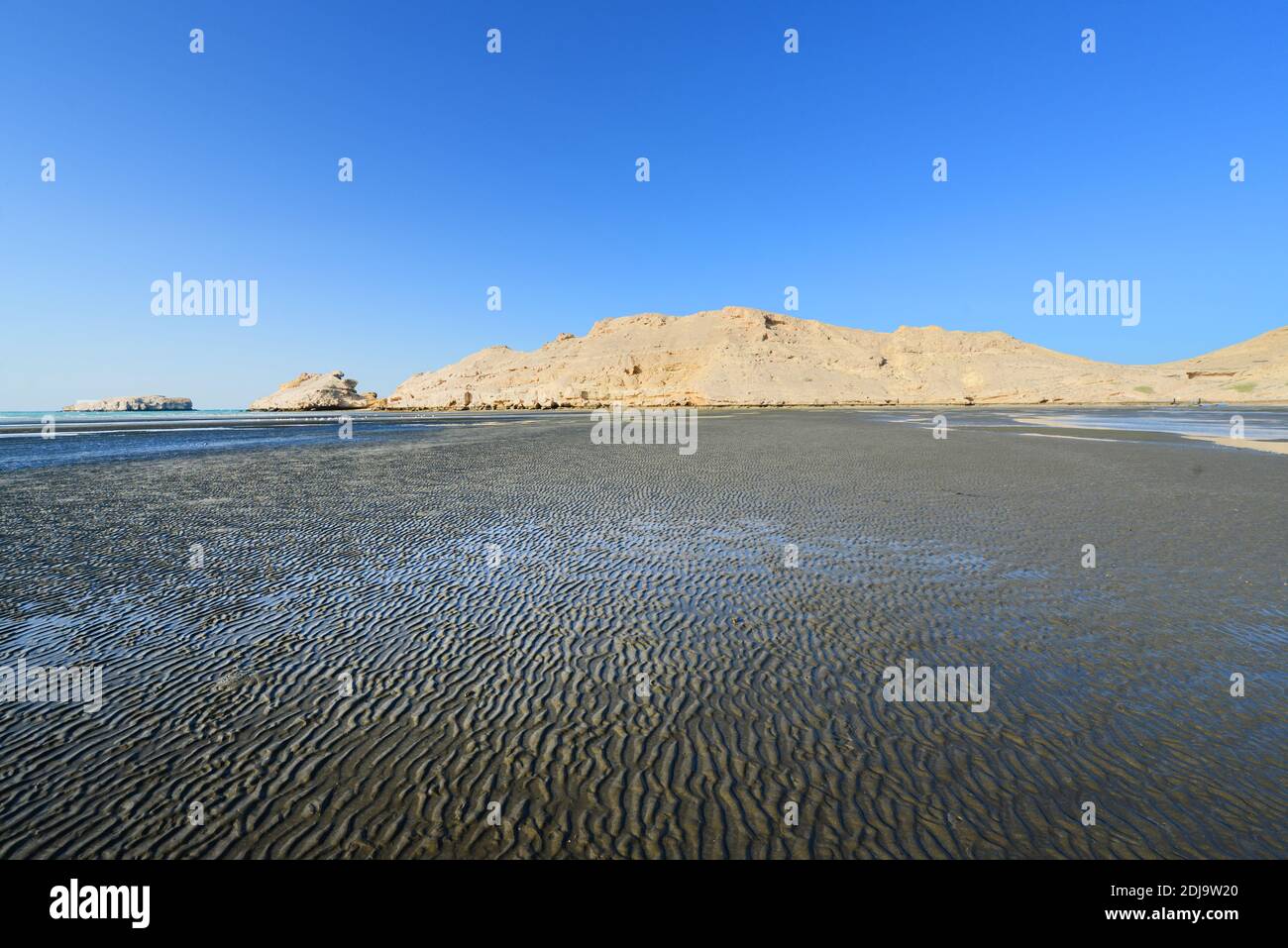 Jazirat Jabal al AWD vicino al Sawadi Beach in Oman. Foto Stock