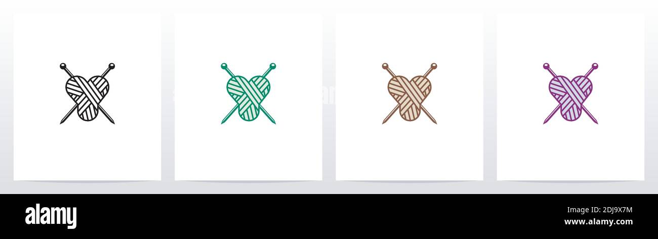 Palla di lana con forma lettera Y Illustrazione Vettoriale