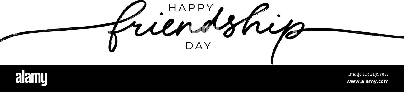 Happy Friendship giorno disegnata a mano scritta vettoriale. Illustrazione Vettoriale
